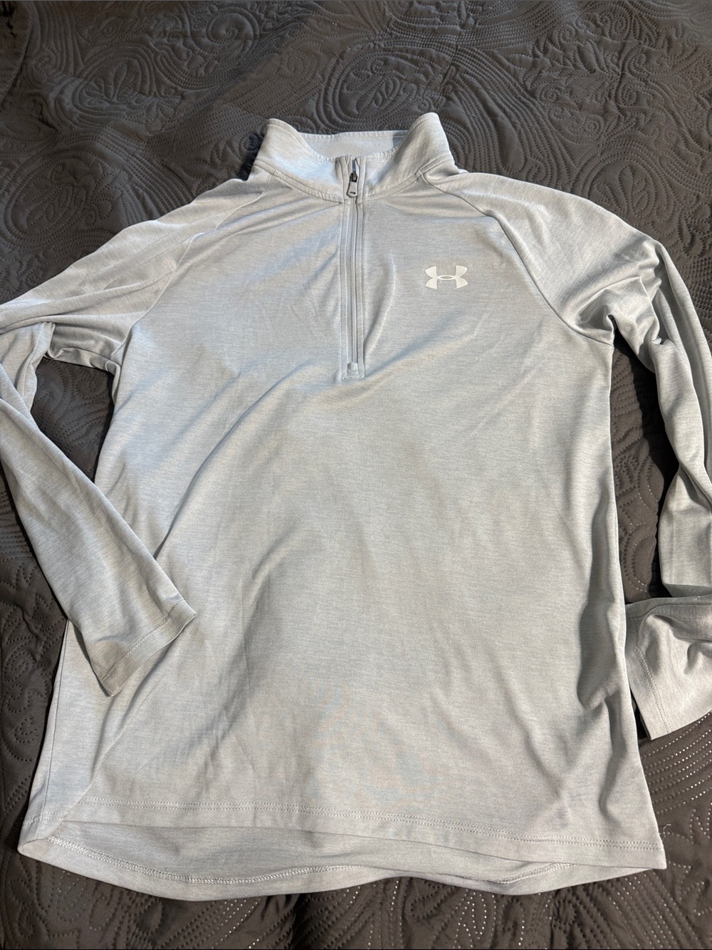 Under Armour Light Gray Heather 1/4 Zip Athletic Pullover